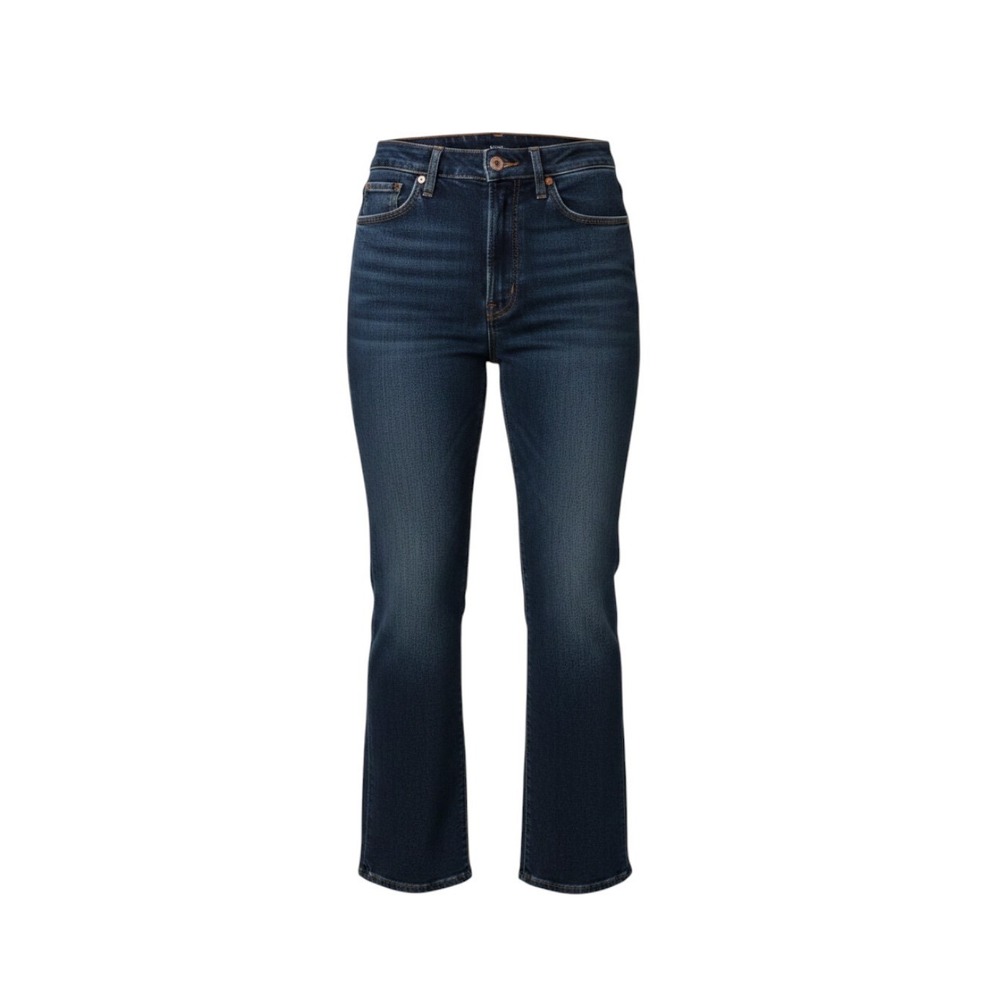 Khaite Womens High Rise Straight Leg Jeans Dark Indigo Raw‎ Hem Size 27 USA Made